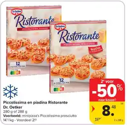Carrefour Piccolissima en piadina Ristorante Dr. Oetker aanbieding