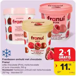 Carrefour Frambozen omhuld met chocolade Franuí aanbieding