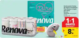 Carrefour Keukenpapier Design of toiletpapier Pure Douceur 3 lagen Renova aanbieding