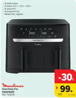 Carrefour Dual Easy Fry EZ901N20 aanbieding