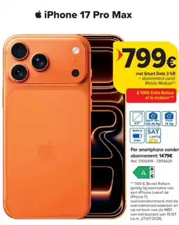 Carrefour iPhone 17 Pro Max aanbieding