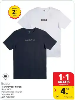 Carrefour Basic T-shirt voor heren aanbieding
