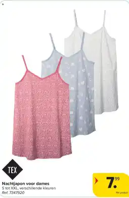 Carrefour Tex Nachtjapon voor dames aanbieding
