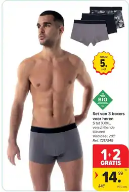 Carrefour Set van 3 boxers voor heren aanbieding