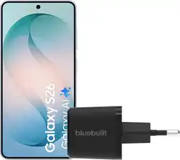 Coolblue Samsung Galaxy S26 512GB Lichtblauw 5G + BlueBuilt Oplader 45 Watt Zwart aanbieding