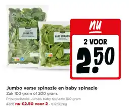 Jumbo Jumbo verse spinazie en baby spinazie aanbieding