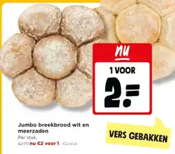 Jumbo Jumbo breekbrood wit en meerzaden aanbieding