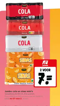 Jumbo Jumbo cola en sinas mini's aanbieding