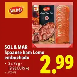 Lidl SOL & MAR Spaanse ham Lomo embuchado aanbieding
