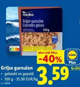 Lidl Grijze garnalen aanbieding