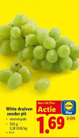 Lidl Witte druiven zonder pit aanbieding