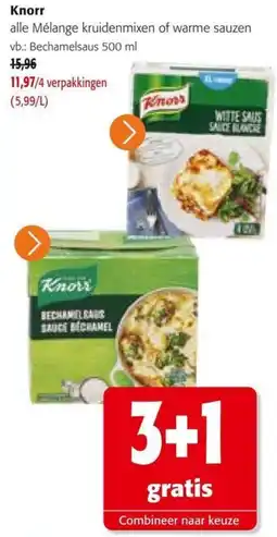 Colruyt Knorr alle Mélanges kruidenmixen of warme sauzen aanbieding
