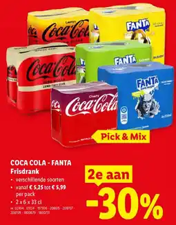 Lidl COCA COLA - FANTA Frisdrank aanbieding