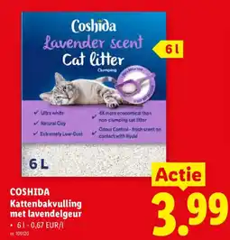 Lidl COSHIDA Kattenbakvulling met lavendelgeur aanbieding