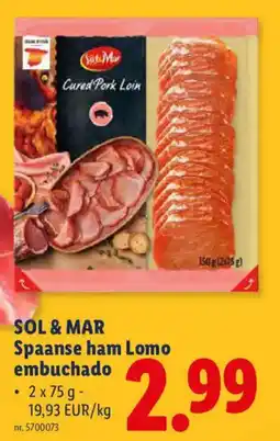 Lidl Spaanse ham Lomo embuchado aanbieding