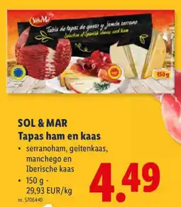 Lidl Tapas ham en kaas aanbieding