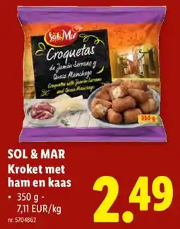 Lidl Sol & Mar Kroket met Ham en Kaas aanbieding