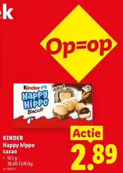 Lidl Kinder Happy hippo cacao aanbieding