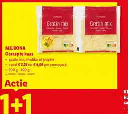 Lidl Geraspte kaas aanbieding