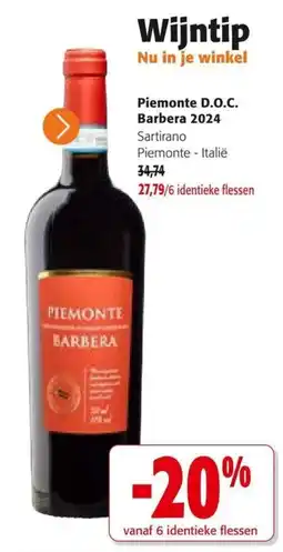 Colruyt Piemonte D.O.C. Barbera 2024 aanbieding