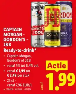 Lidl Captain Morgan - Gordon's - J&B aanbieding