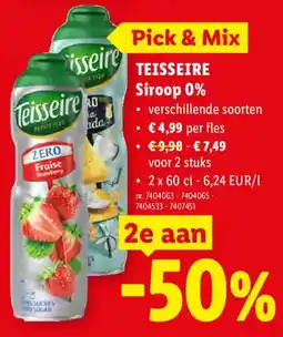 Lidl TEISSEIRE Siroop 0% aanbieding