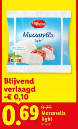 Lidl Mozzarella light aanbieding