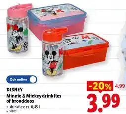 Lidl DISNEY Minnie & Mickey drinkfles of brooddoos aanbieding