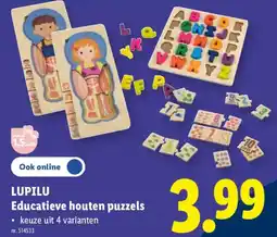 Lidl LUPILU Educatieve houten puzzels aanbieding