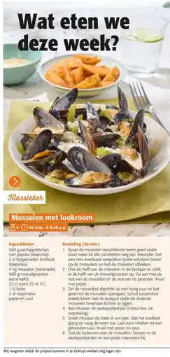 Colruyt Mosselen met lookroom aanbieding