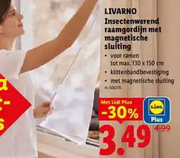 Lidl Insectenwerend raamgordijn met magnetische sluiting aanbieding