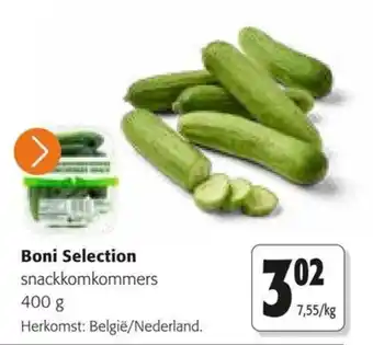 Colruyt Boni Selection snackkomkommers aanbieding