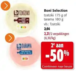 Colruyt Boni Selection tzatziki 175 g of tarama 180 g aanbieding