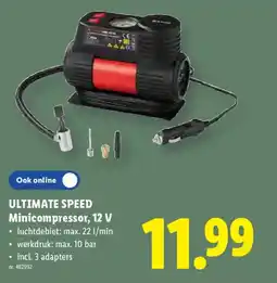 Lidl ULTIMATE SPEED Minicompressor, 12 V aanbieding