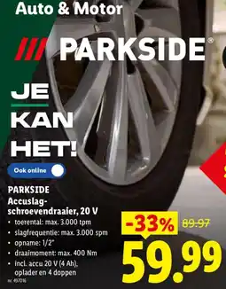 Lidl PARKSIDE Accuslag-schroevendraaier, 20 V aanbieding