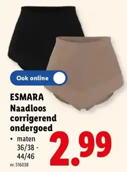 Lidl ESMARA Naadloos corrigerend ondergoed aanbieding