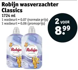 Kruidvat Robijn wasverzachter Classics aanbieding