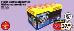Kruidvat Finish vaatwastabletten Ultimate jaarvolume aanbieding