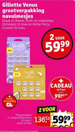 Kruidvat Gillette Venus grootverpakking navulmesjes aanbieding