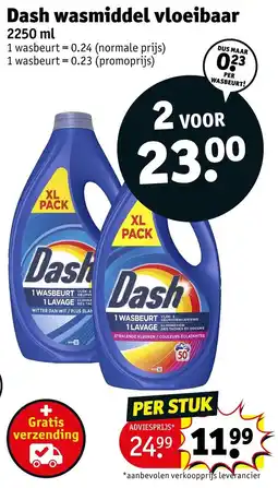 Kruidvat Dash wasmiddel vloeibaar aanbieding