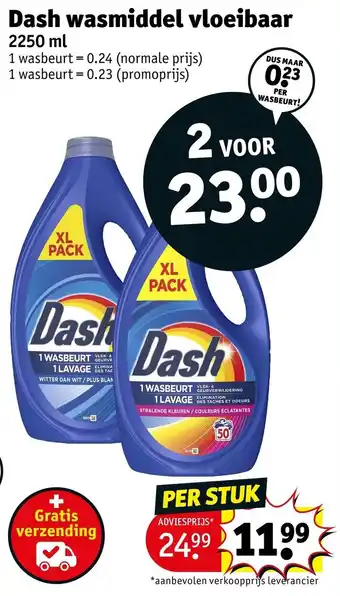 Kruidvat Dash wasmiddel vloeibaar aanbieding