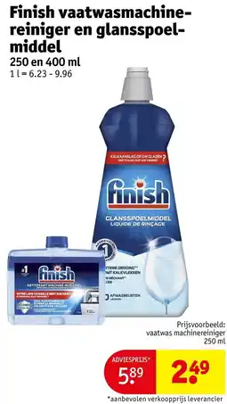 Kruidvat Finish vaatwasmachine-reiniger en glanssspoelmiddel aanbieding