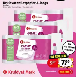 Kruidvat Kruidvat toiletpapier 3-laags aanbieding