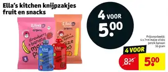 Kruidvat Ella's kitchen knijpzakjes fruit en snacks aanbieding