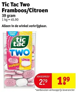 Kruidvat Tic Tac Two Framboos/Citroen aanbieding