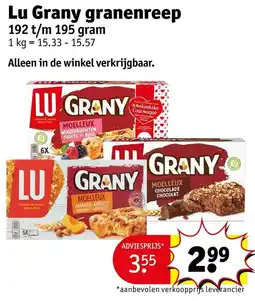 Kruidvat Lu Grany granenreep aanbieding