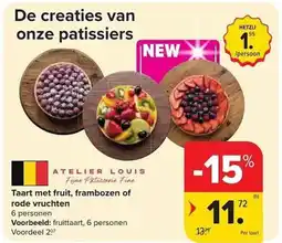 Carrefour Market Taart met fruit, frambozen of rode vruchten aanbieding