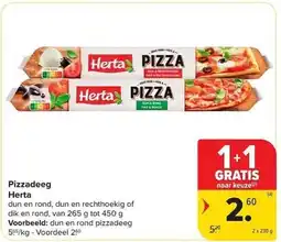 Carrefour Market Pizzadeeg Herta aanbieding