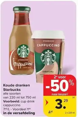 Carrefour Market Koude dranken Starbucks aanbieding