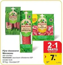 Carrefour Market Fijne vleeswaren Marcassou aanbieding